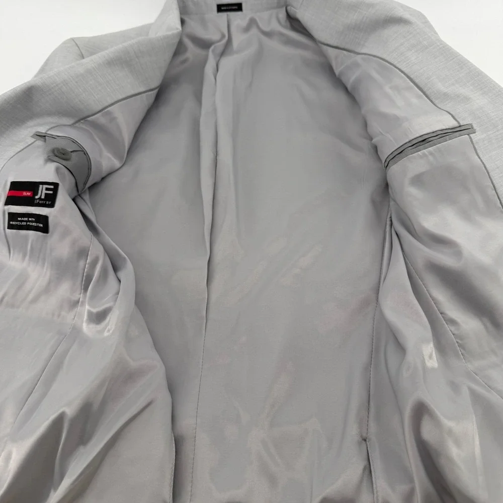 J.Ferrar Suit Jacket Mens 42S Cool Gray Ultra Comfort Slim Fit Blazer Stretch